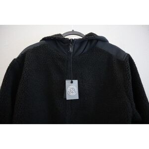 Asher Golf Men's Sz M Black Reversible Sherpa Hooded Full Zip Jacket